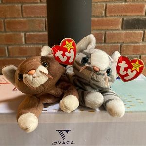Bundle of Vintage Ty Beanie Babies “Pounce” and “Prance” 5th Generation